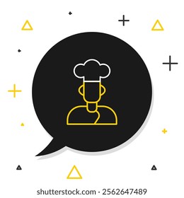 Line Cook icon isolated on white background. Chef symbol. Colorful outline concept. Vector