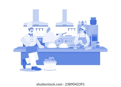Line Cook Illustration concept on a white background