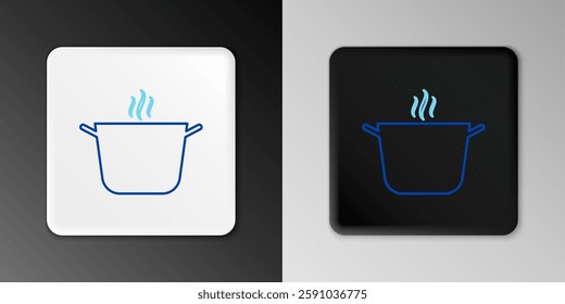 Line Cooking pot icon isolated on grey background. Boil or stew food symbol. Colorful outline concept. Vector