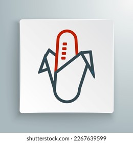 Line Corn icon isolated on white background. Colorful outline concept. Vector