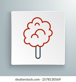 Line Cotton candy icon isolated on white background. Colorful outline concept. Vector