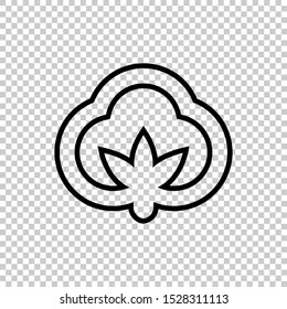 line cotton icon vector isolated on transparent background