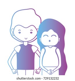 line couple togeter with hairstyle design