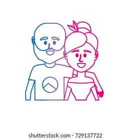 line couple together with casual clothes