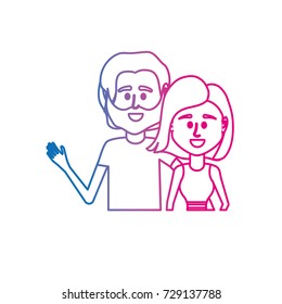 line couple together with casual clothes