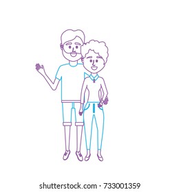line couple together with clouthes design