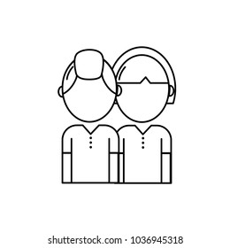 line couple together with hairstyle and clothes