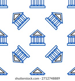 Icono de edificio de juzgado aislado sin patrón sobre fondo blanco. Banco de construcción o museo. Concepto de contorno colorido. Vector