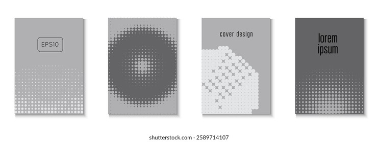 Line Cover Set. Black Wave Pattern. 1980 Greyscale And White  Flyer. Summer Art In Minimal Design. Linear Shapes In Annual Frame. Business Template. Grey Line Cover