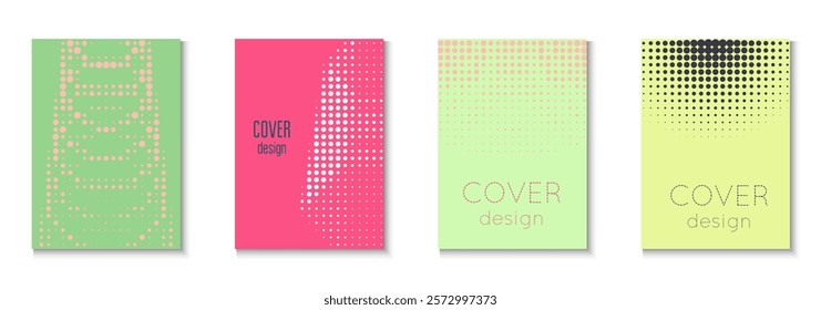 Line Cover Set. Summer Art In Minimal Design. Flat Invitation With Geometric Frame. Dot Flyer. Minimalist Graphic Template. Geometric Wave Pattern. Trendy Line Cover