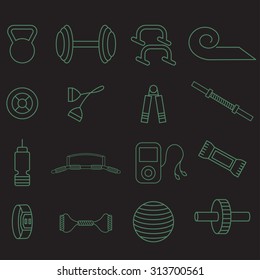 line craft vector icons set of fitness theme