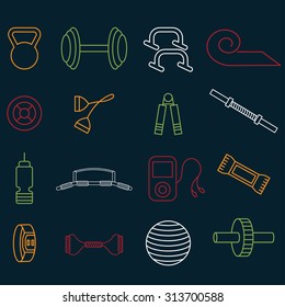 line craft vector icons set of fitness theme