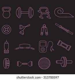 line craft vector icons set of fitness theme