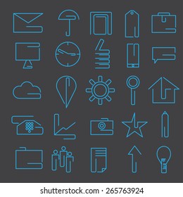 line craft web icons set for business