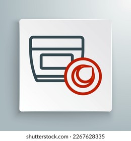 Line Cream or lotion cosmetic tube icon isolated on white background. Body care products for woman. Colorful outline concept. Vector