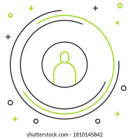 Line Create account screen icon isolated on white background. Colorful outline concept. Vector