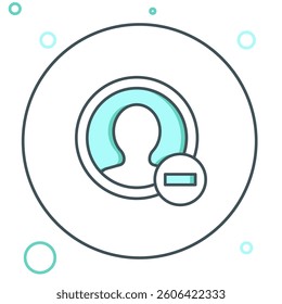 Line Create account screen icon isolated on white background. Colorful outline concept. Vector