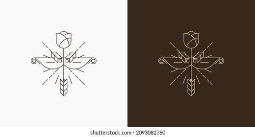 line are creative illustration and symbol for logo design or template