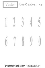 Line Creative ,Vector illustration, Abstract Object number  of icons black and white 