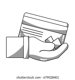 line credit card electronic currency in the hand