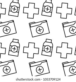 line cross seal with folder file and alcohol background