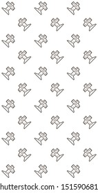 line cross stone grave vector pattern illustration for halloween banner also can use for media social feed or story background