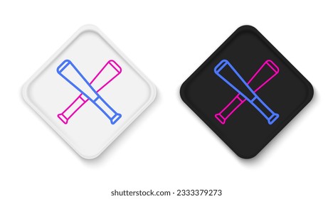 Line Crossed baseball bat icon isolated on white background. Colorful outline concept. Vector