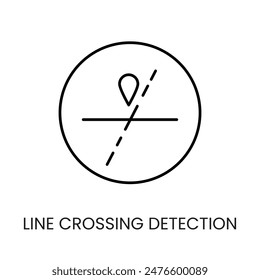 Line crossing detection line vector icon with editable stroke