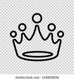 line crown icon isolated on transparent background
