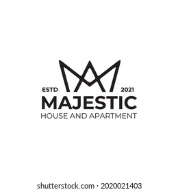 Line crown logo design vector template