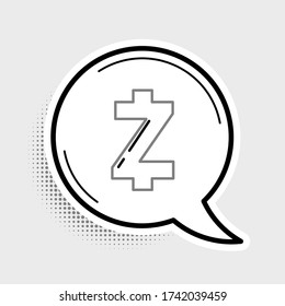 Line Cryptocurrency coin Zcash ZEC icon isolated on grey background. Altcoin symbol. Blockchain based secure crypto currency. Colorful outline concept. Vector