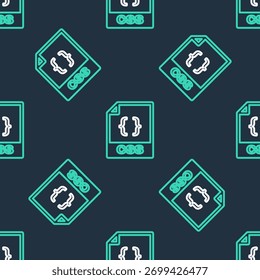 Documento de arquivo CSS de linha. Ícone do botão de css do download isolado padrão perfeito no fundo preto. Símbolo de arquivo CSS.  Vetor