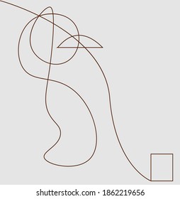 Line cubism abstract shape vector modern illustration.