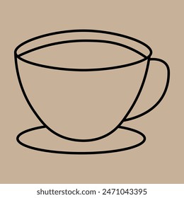 line cup simple logo design vector graphic symbol.