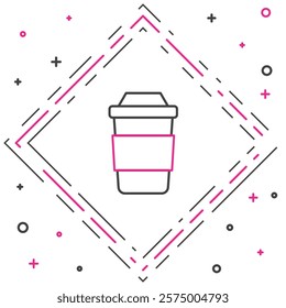 Line Cup of tea icon isolated on white background. Colorful outline concept. Vector