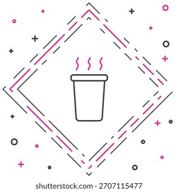 Taza de línea de icono de té aislado sobre fondo blanco. Concepto de contorno colorido. Vector