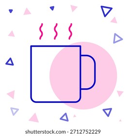Taza de línea de icono de té aislado sobre fondo blanco. Concepto de contorno colorido. Vector