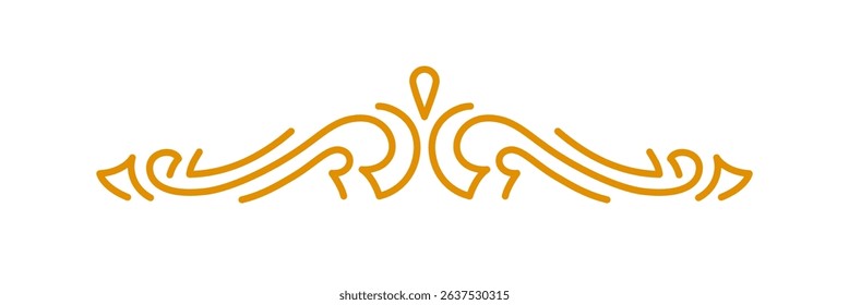 Line curl element. Modern decorative linear divider.