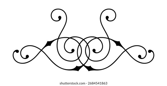 Elemento de curva de linha. Divisor linear decorativo moderno.