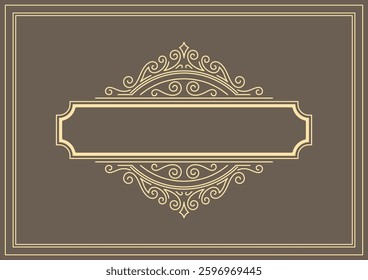 Line curl frame. Modern decorative linear background.