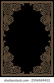 Line curl frame. Modern decorative linear background.