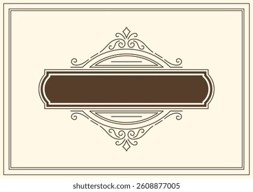 Line curl frame. Modern decorative linear background.
