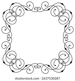 Line curl frame. Modern decorative linear background.