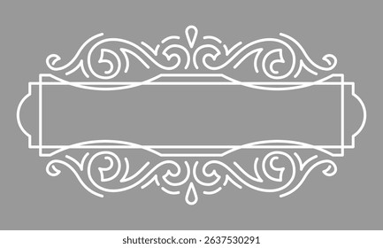 Line curl frame. Modern decorative linear background.