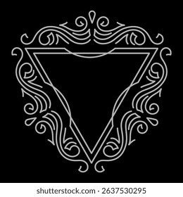 Line curl frame. Modern decorative linear background.