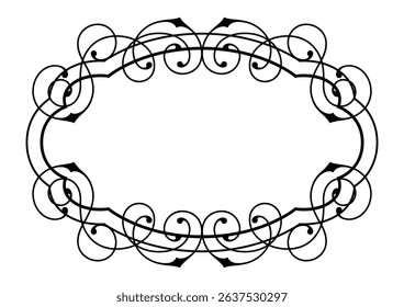 Line curl frame. Modern decorative linear background.