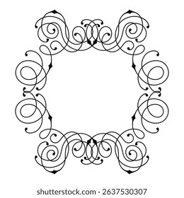 Line curl frame. Modern decorative linear background.