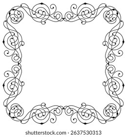 Line curl frame. Modern decorative linear background.