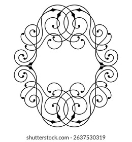 Line curl frame. Modern decorative linear background.
