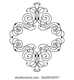 Line curl frame. Modern decorative linear background.